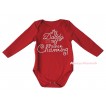 Valentine's Day Hot Red Baby Jumpsuit & Sparkle Rhinestone My Daddy Is My Prince Chaming Print TH647